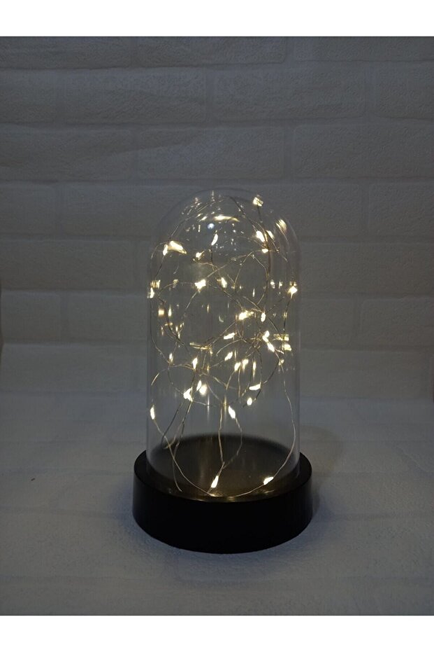 LED Işıklı Cam Fanus – 20x12 cm