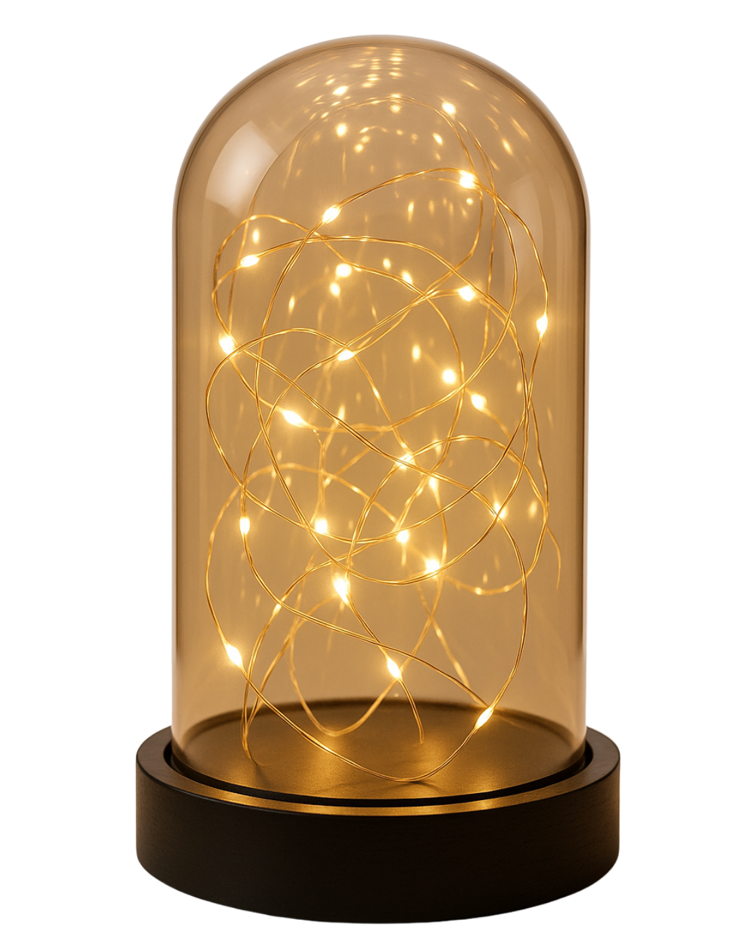 LED Işıklı Cam Fanus – 20x12 cm