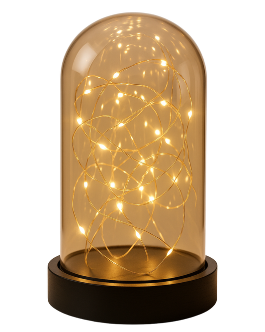 LED Işıklı Cam Fanus – 20x12 cm